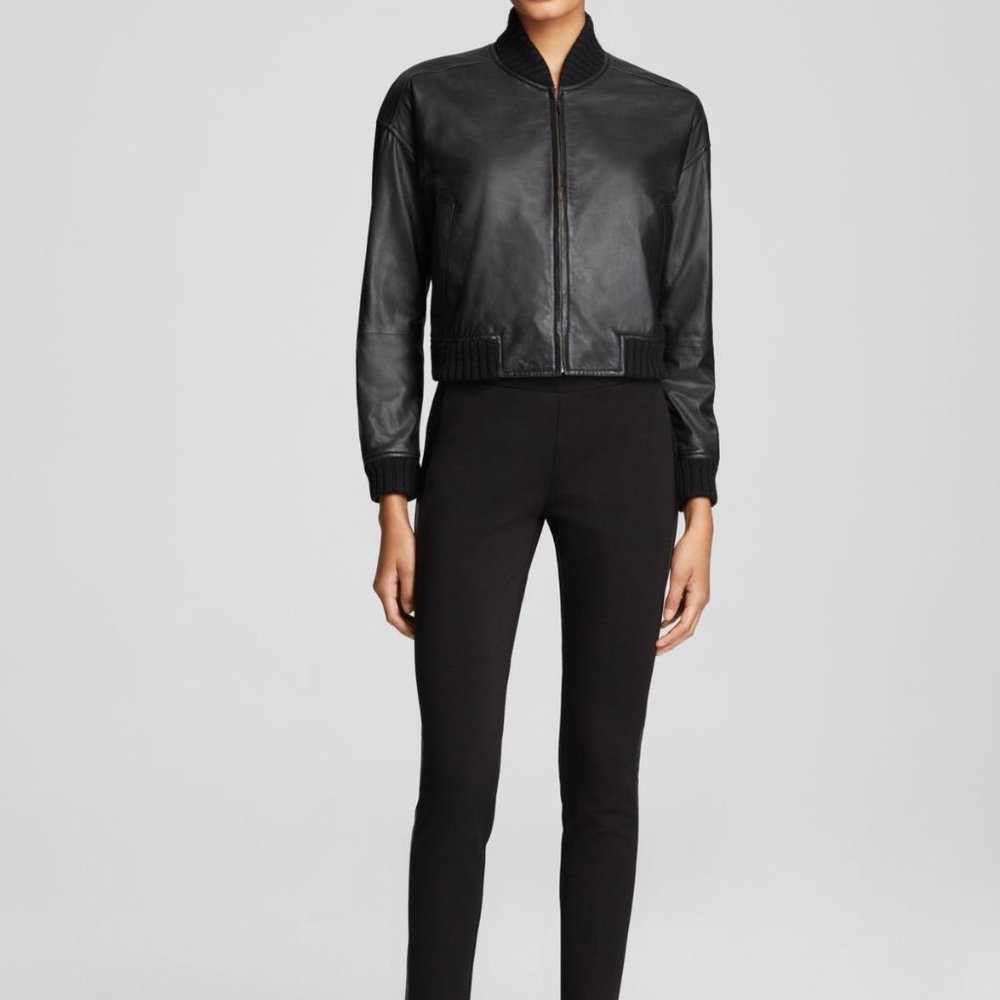 Eileen Fisher Black Leather Jacket